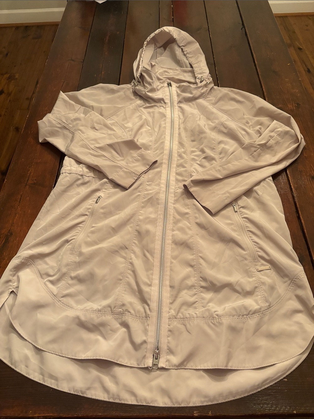 Athleta Light Cream Hooded Swim Coverup Jacket